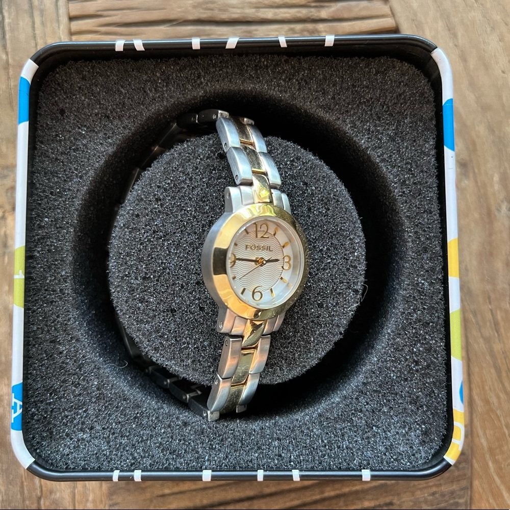 Fossil Three Hand Two Tone Stainless Steel Watch